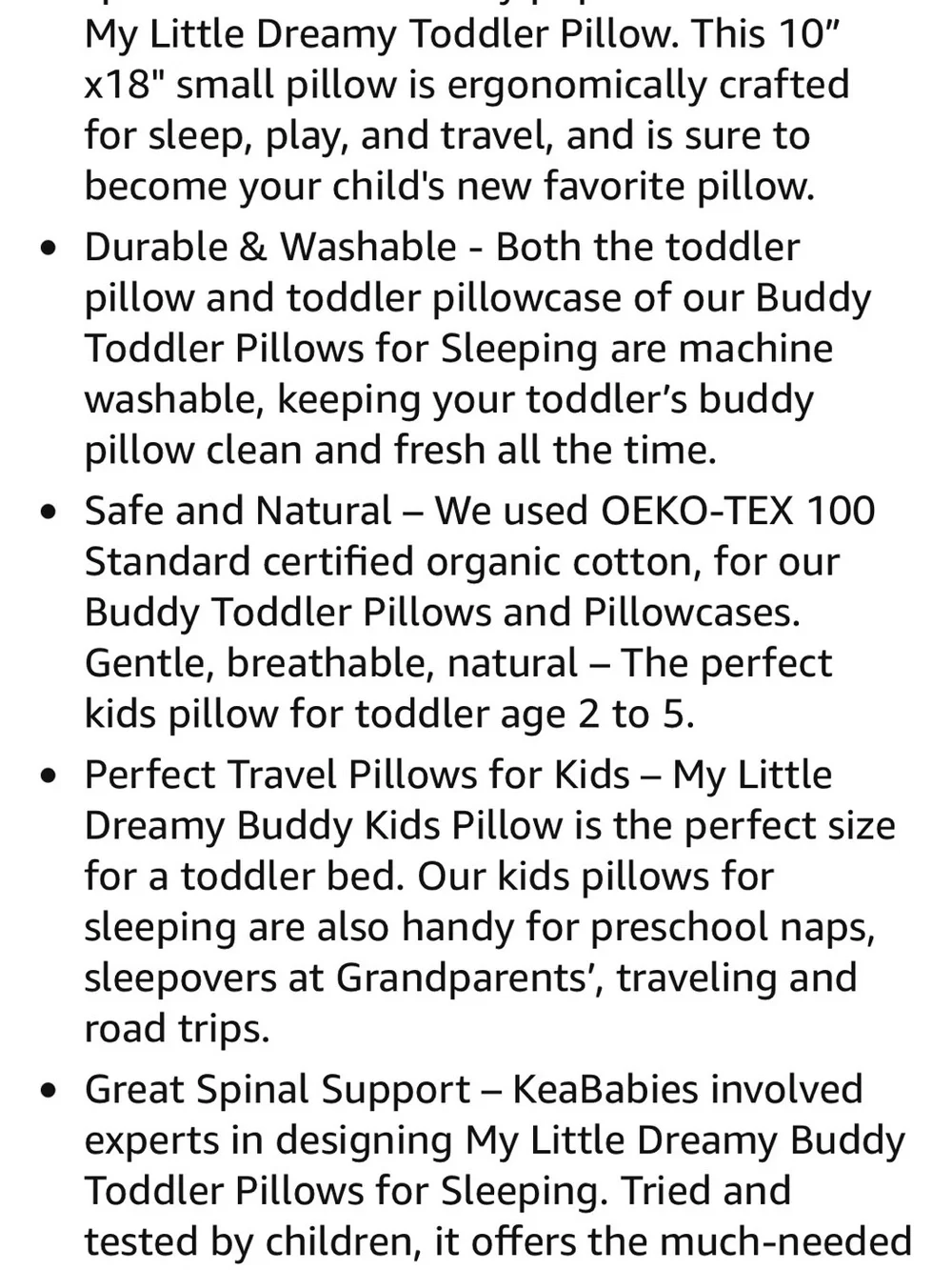 NWOT The Dream Buddy Pillow & Pillowcase- Great for travel, bed, kids & filler